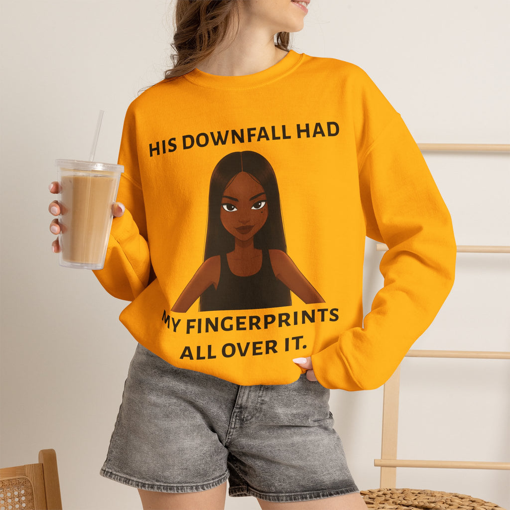 "his downfall" Graphic Crewneck Sweatshirt
