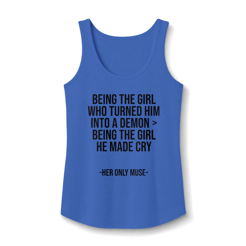 "turned him into a demon >" Tank Top