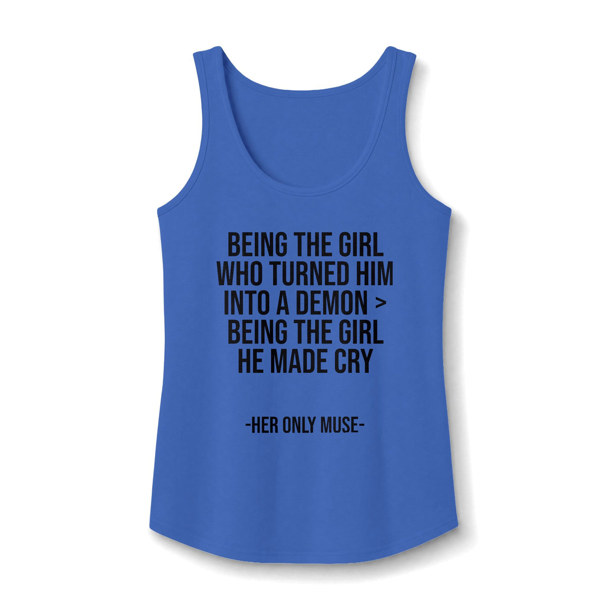 "turned him into a demon >" Tank Top
