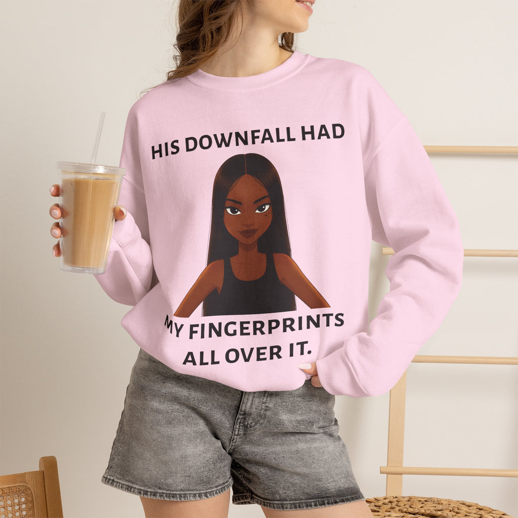 "his downfall" Graphic Crewneck Sweatshirt