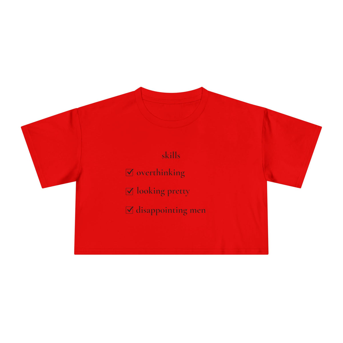 "Skills" Minimalist Cropped T-Shirt
