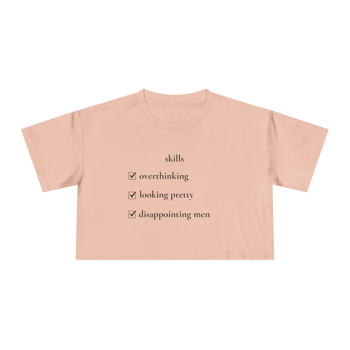 "Skills" Minimalist Cropped T-Shirt