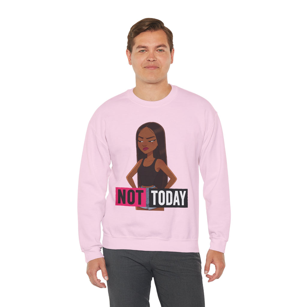 "Not Today" Graphic Crewneck Sweatshirt