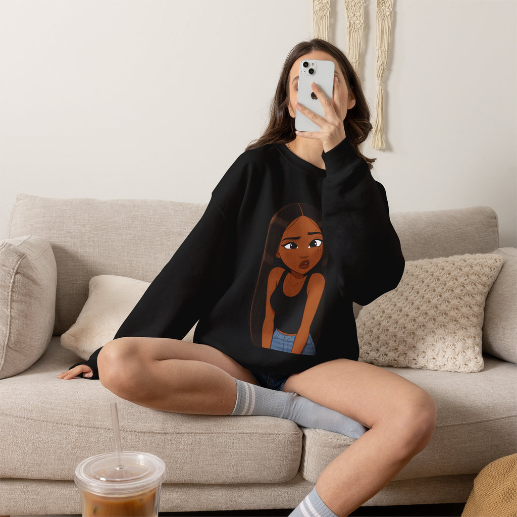 "???" Graphic Crewneck Sweatshirt