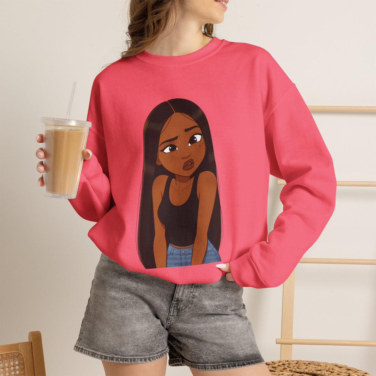 "???" Graphic Crewneck Sweatshirt