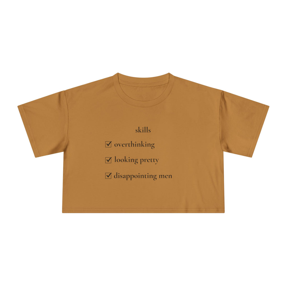 "Skills" Minimalist Cropped T-Shirt