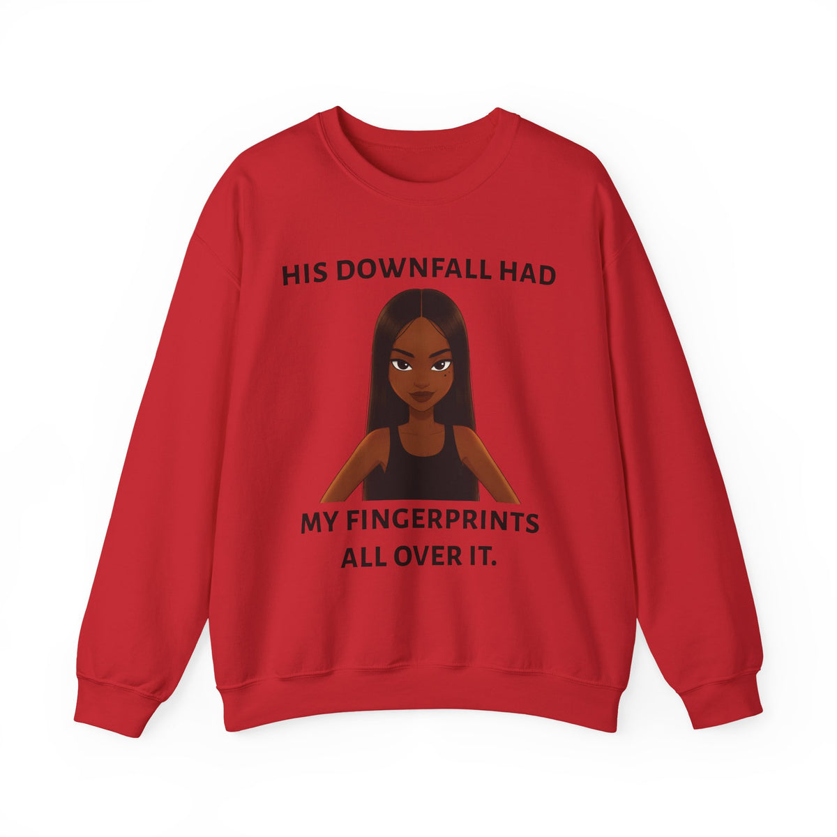"his downfall" Graphic Crewneck Sweatshirt