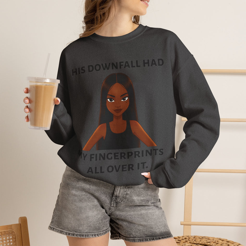 "his downfall" Graphic Crewneck Sweatshirt