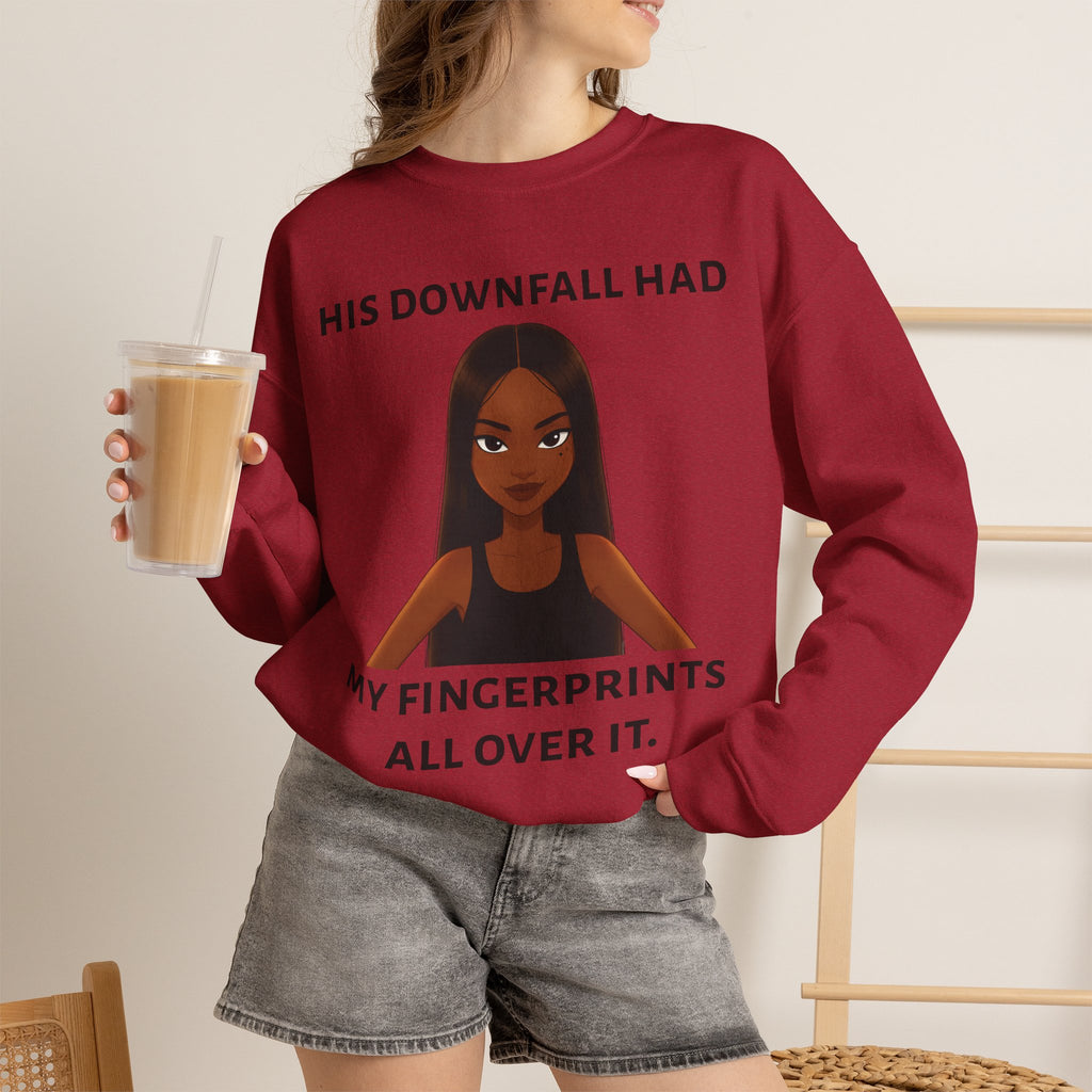 "his downfall" Graphic Crewneck Sweatshirt