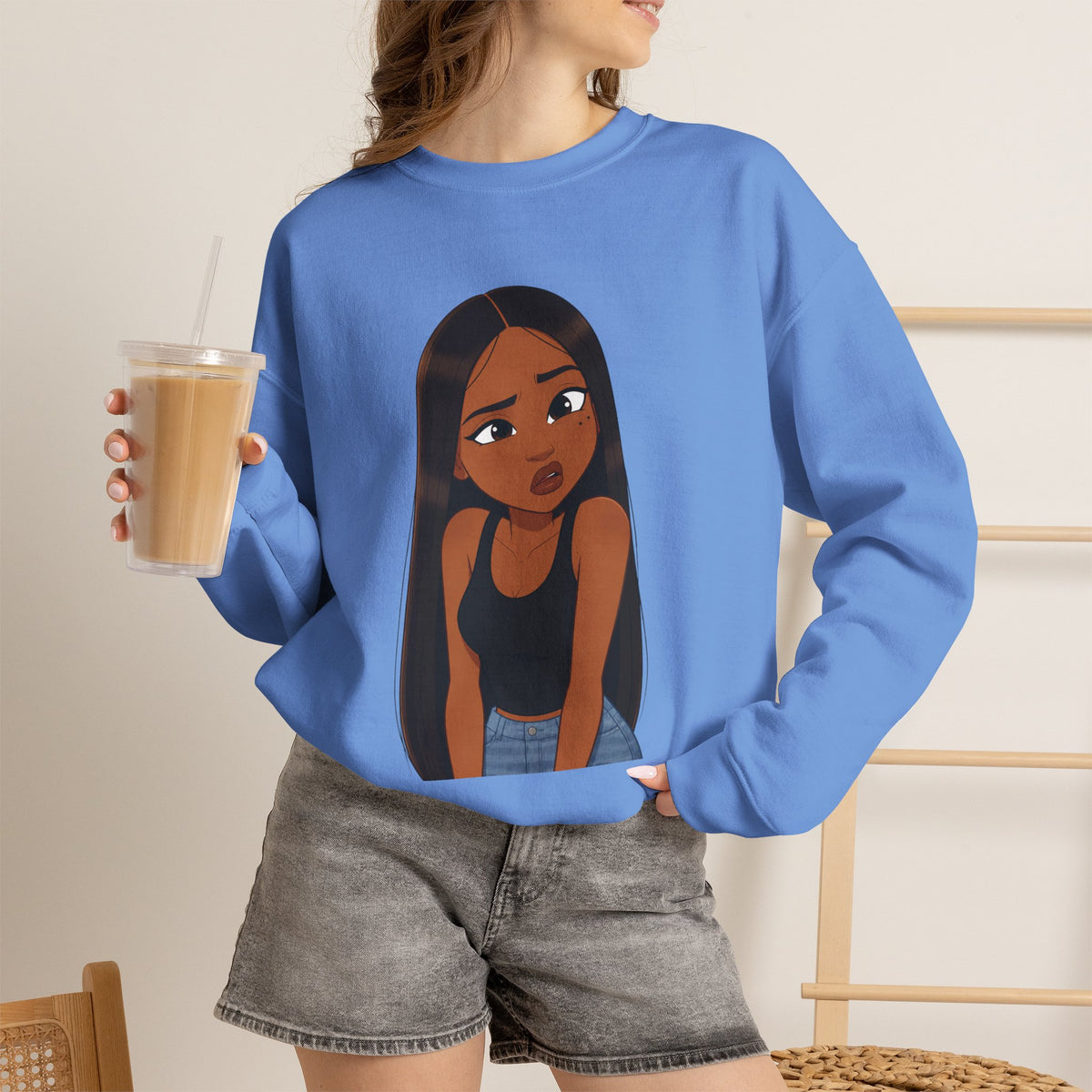 "???" Graphic Crewneck Sweatshirt