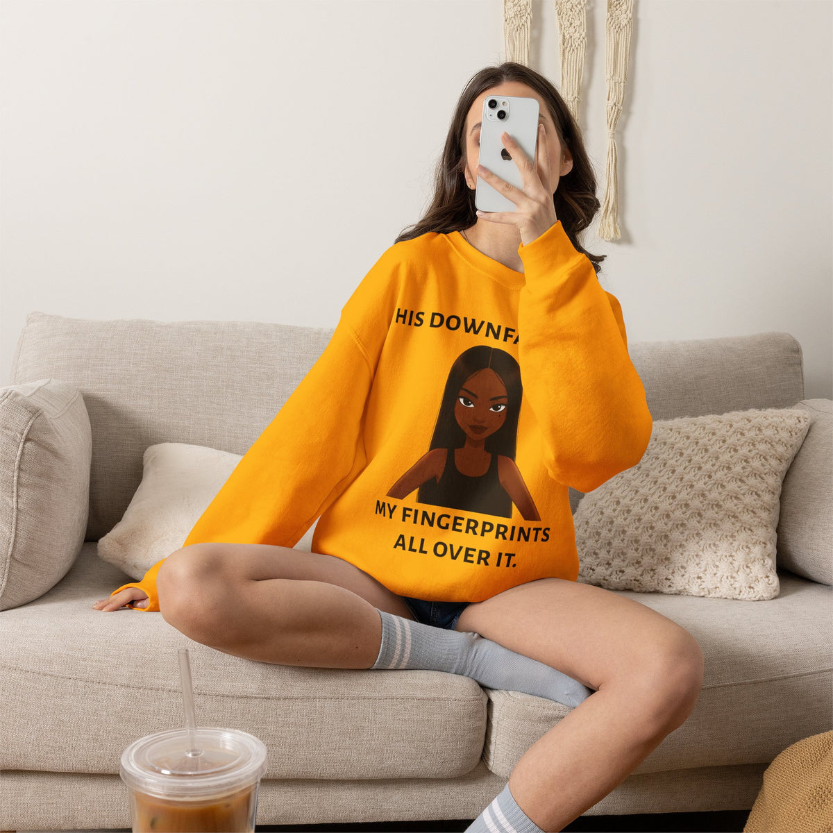 "his downfall" Graphic Crewneck Sweatshirt