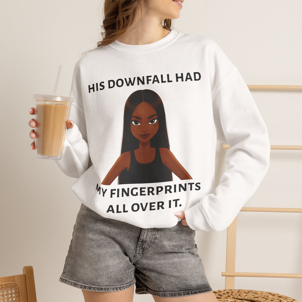 "his downfall" Graphic Crewneck Sweatshirt