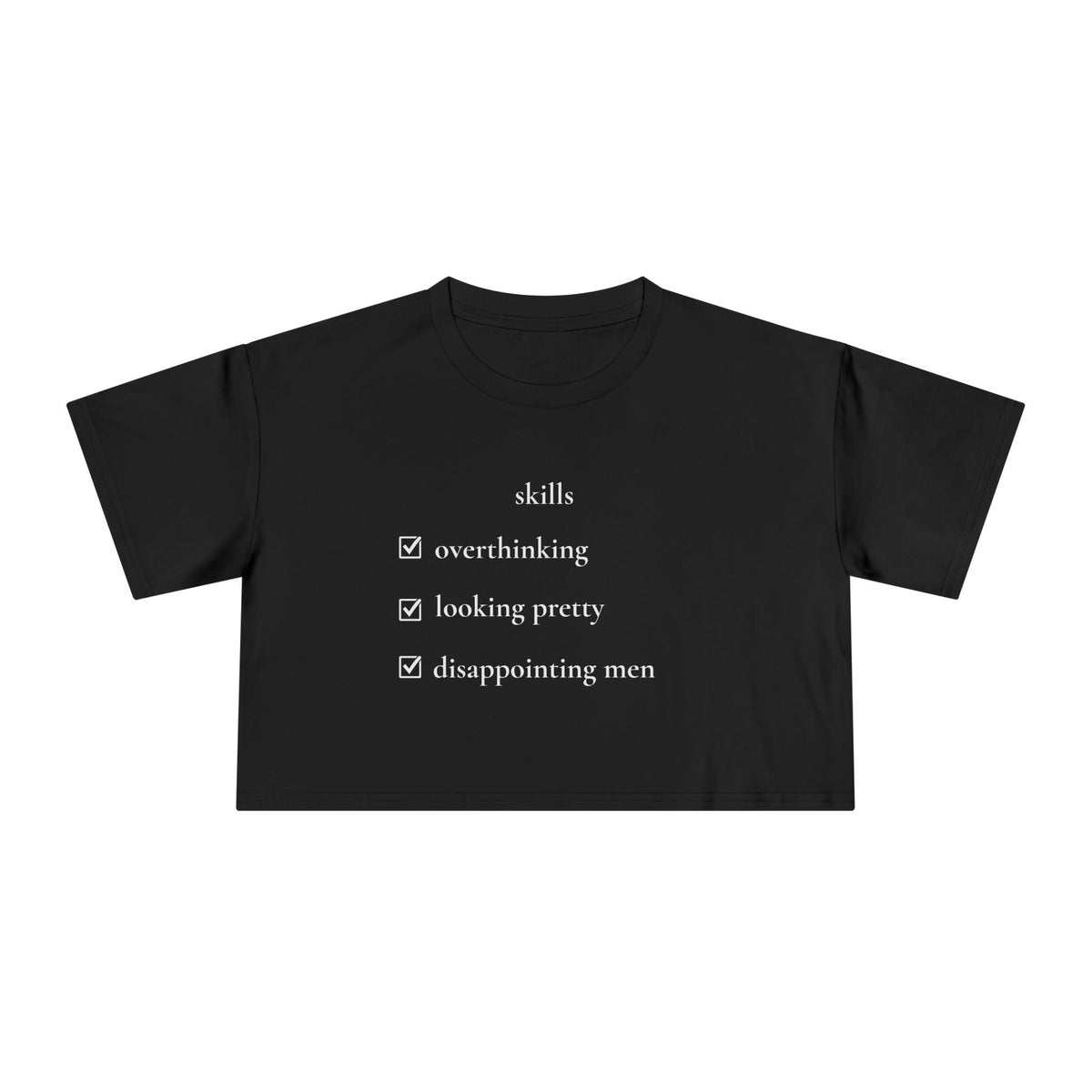 "Skills" Minimalist Cropped T-Shirt