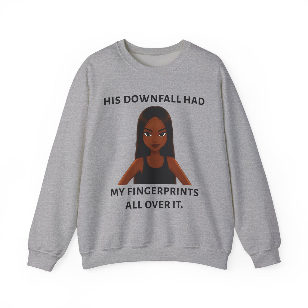 "his downfall" Graphic Crewneck Sweatshirt