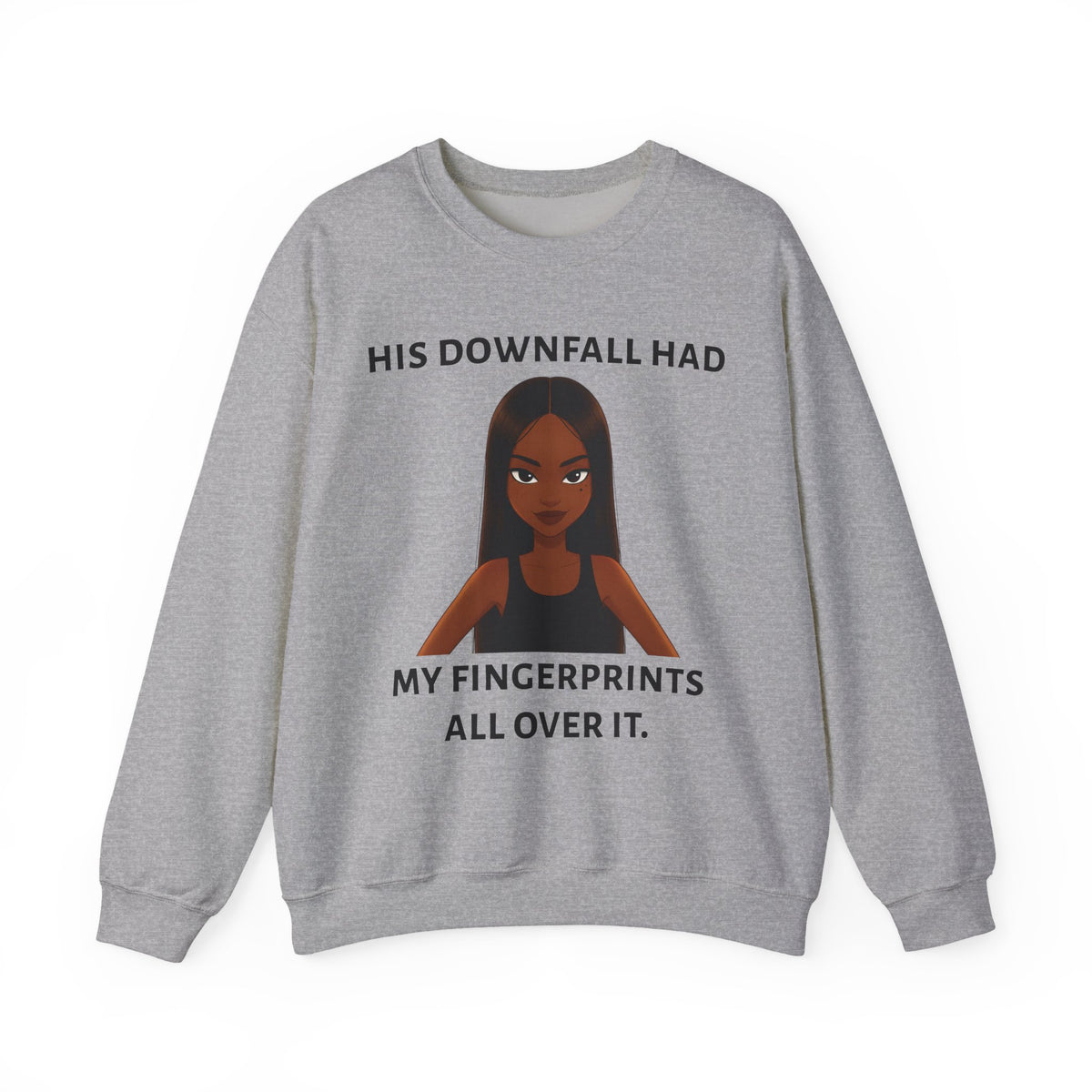 "his downfall" Graphic Crewneck Sweatshirt