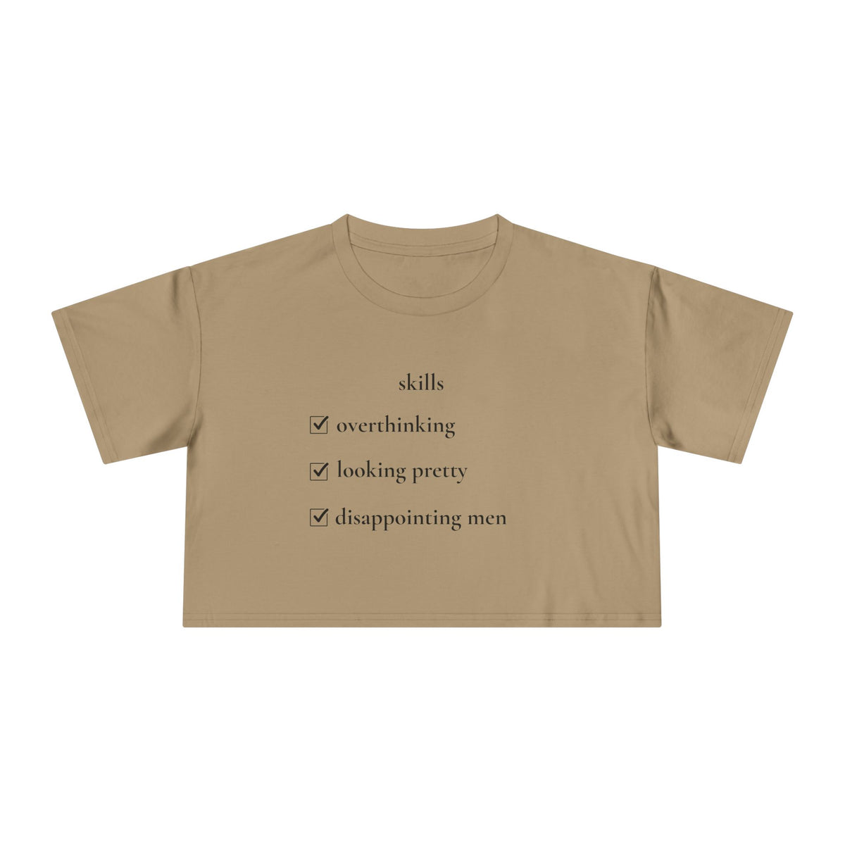 "Skills" Minimalist Cropped T-Shirt