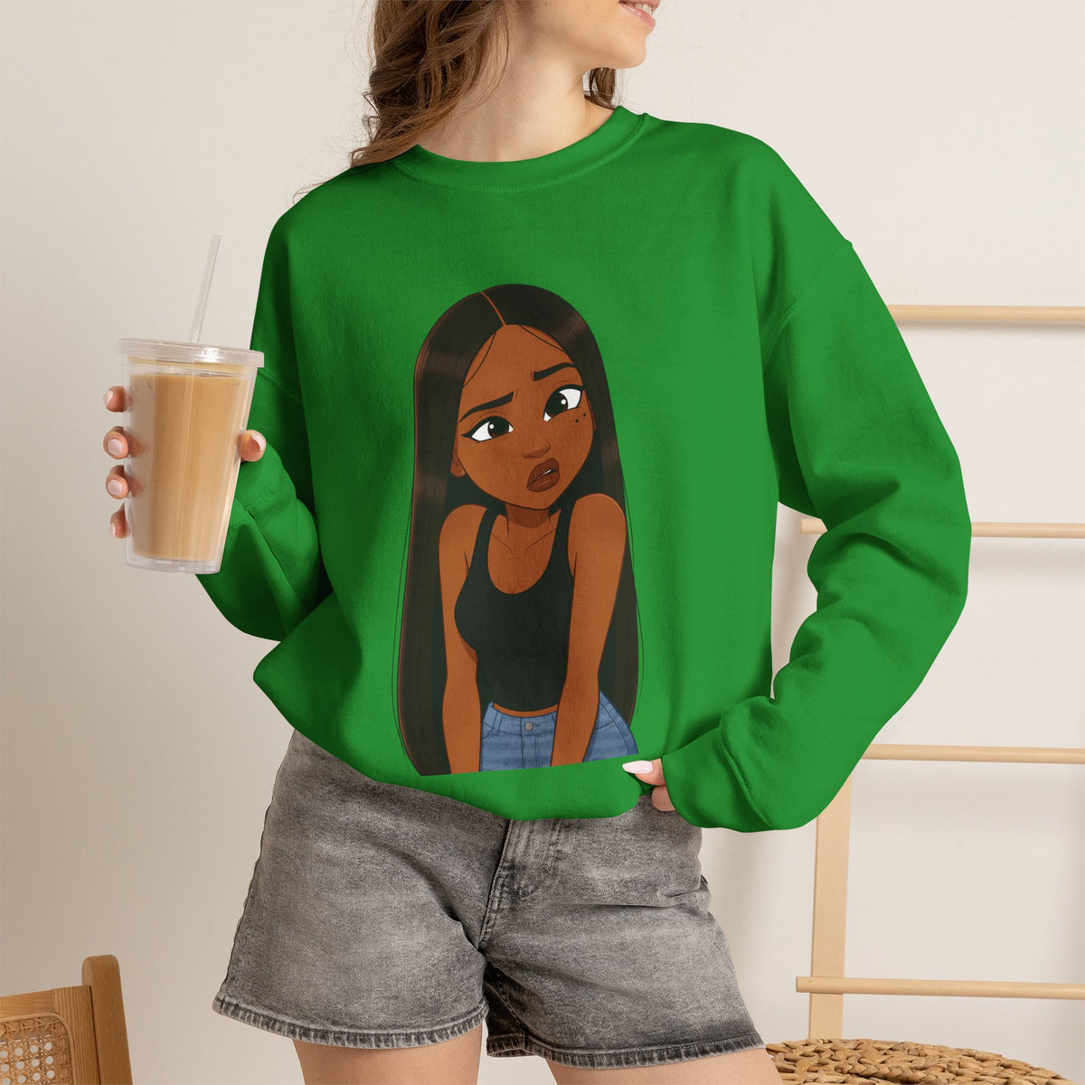"???" Graphic Crewneck Sweatshirt