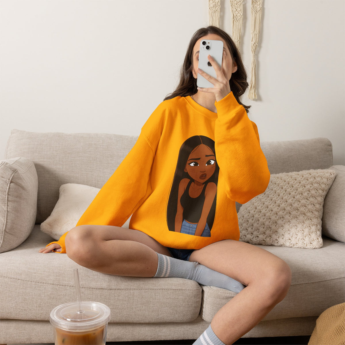 "???" Graphic Crewneck Sweatshirt