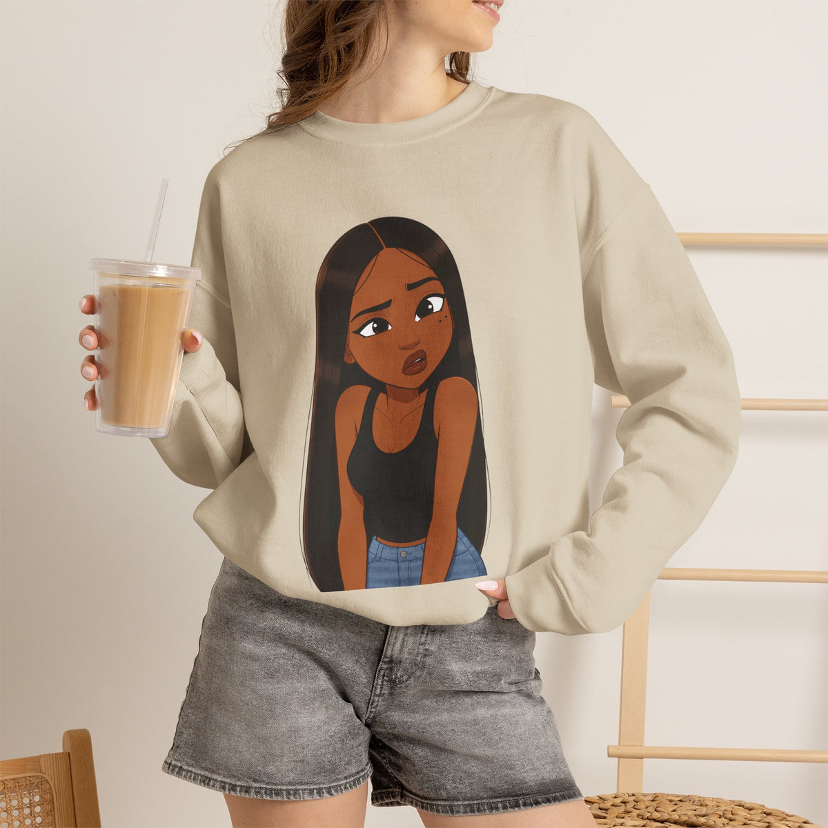 "???" Graphic Crewneck Sweatshirt
