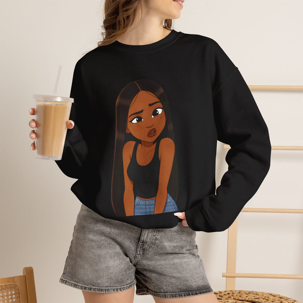 "???" Graphic Crewneck Sweatshirt