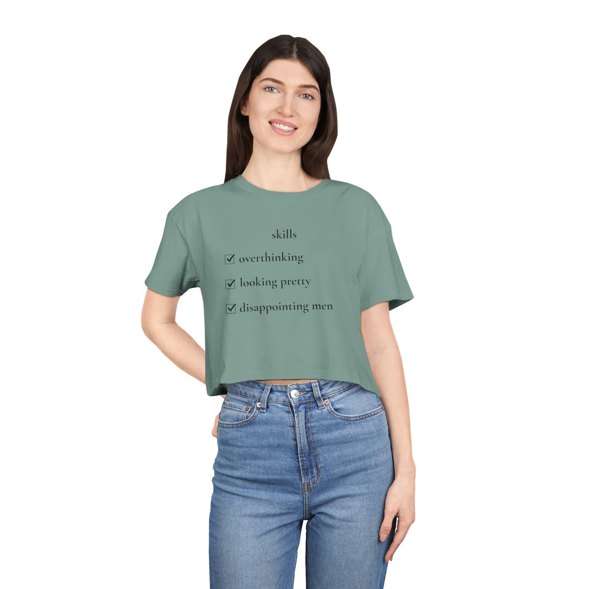 "Skills" Minimalist Cropped T-Shirt