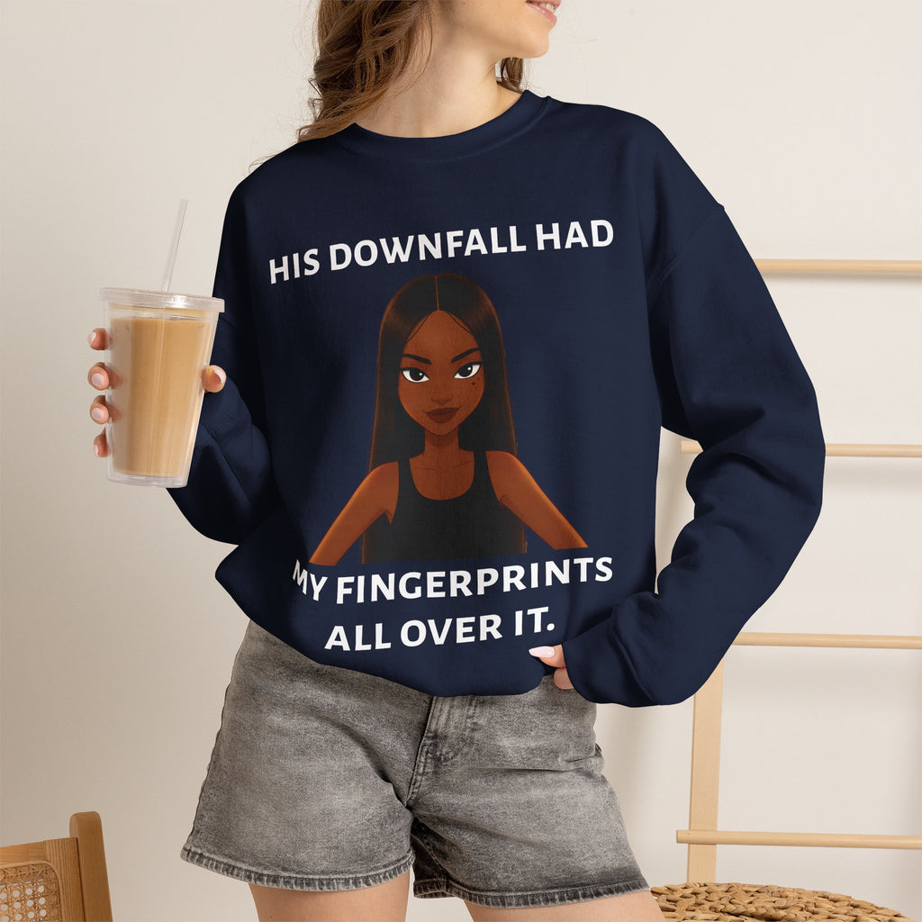 "his downfall" Graphic Crewneck Sweatshirt