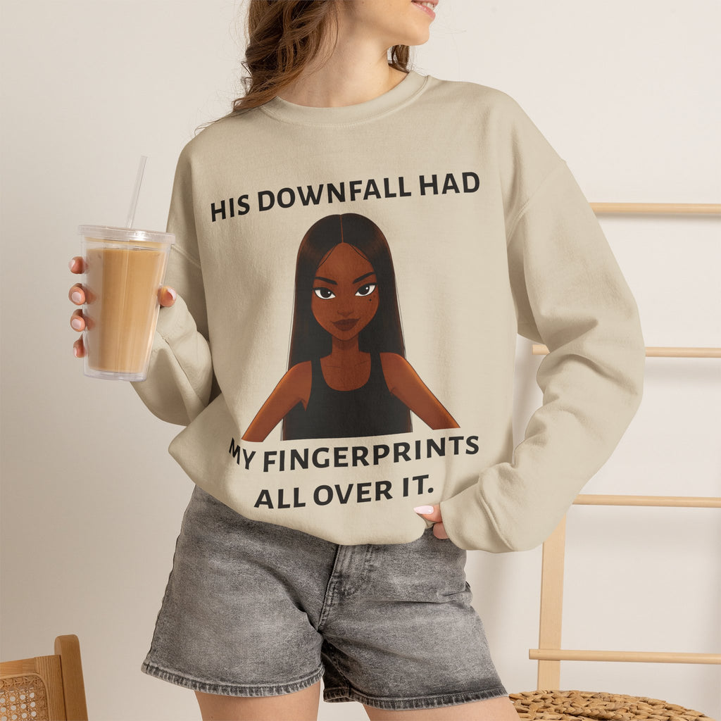 "his downfall" Graphic Crewneck Sweatshirt