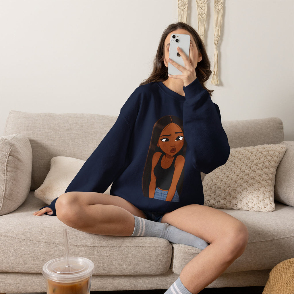 "???" Graphic Crewneck Sweatshirt