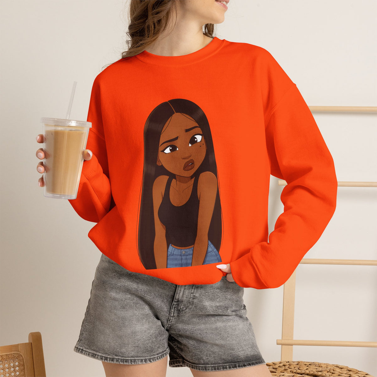 "???" Graphic Crewneck Sweatshirt