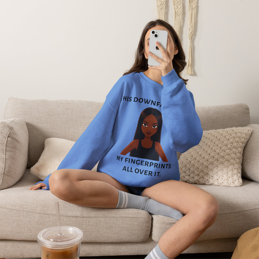 "his downfall" Graphic Crewneck Sweatshirt