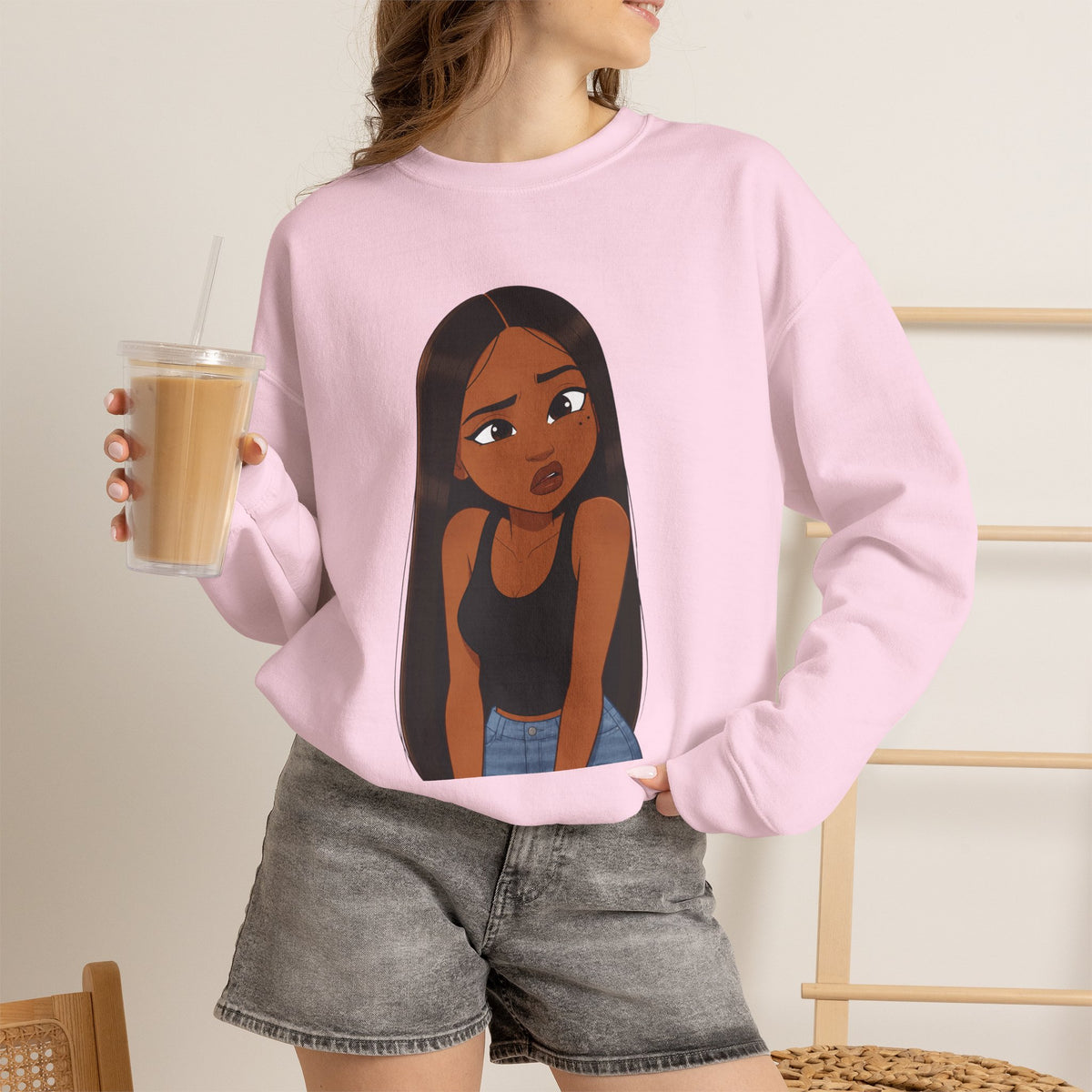 "???" Graphic Crewneck Sweatshirt