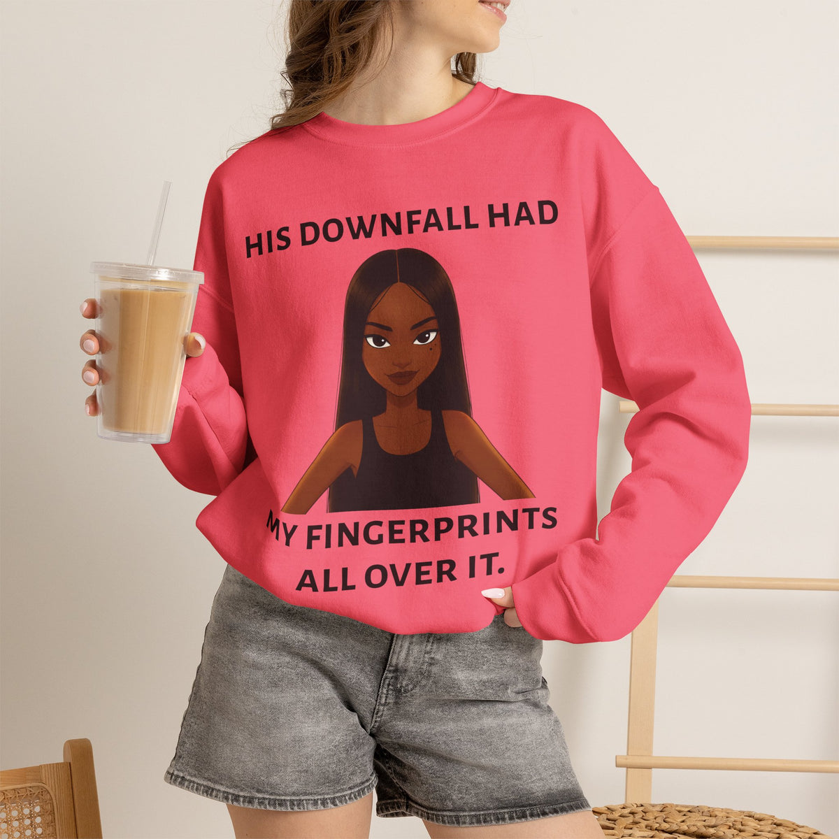 "his downfall" Graphic Crewneck Sweatshirt