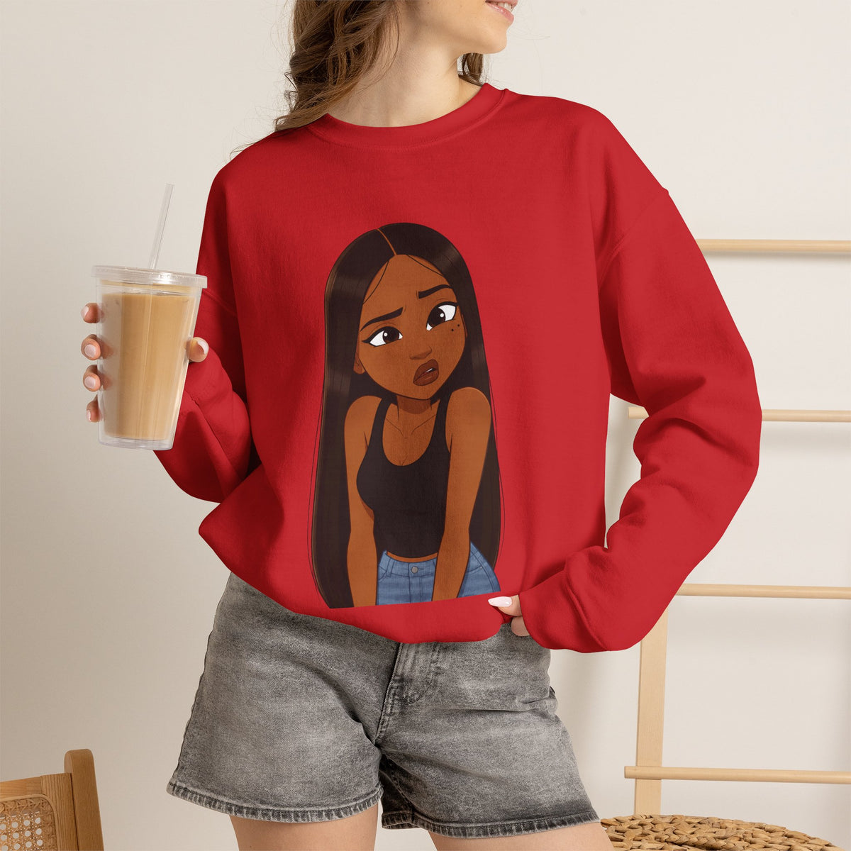 "???" Graphic Crewneck Sweatshirt
