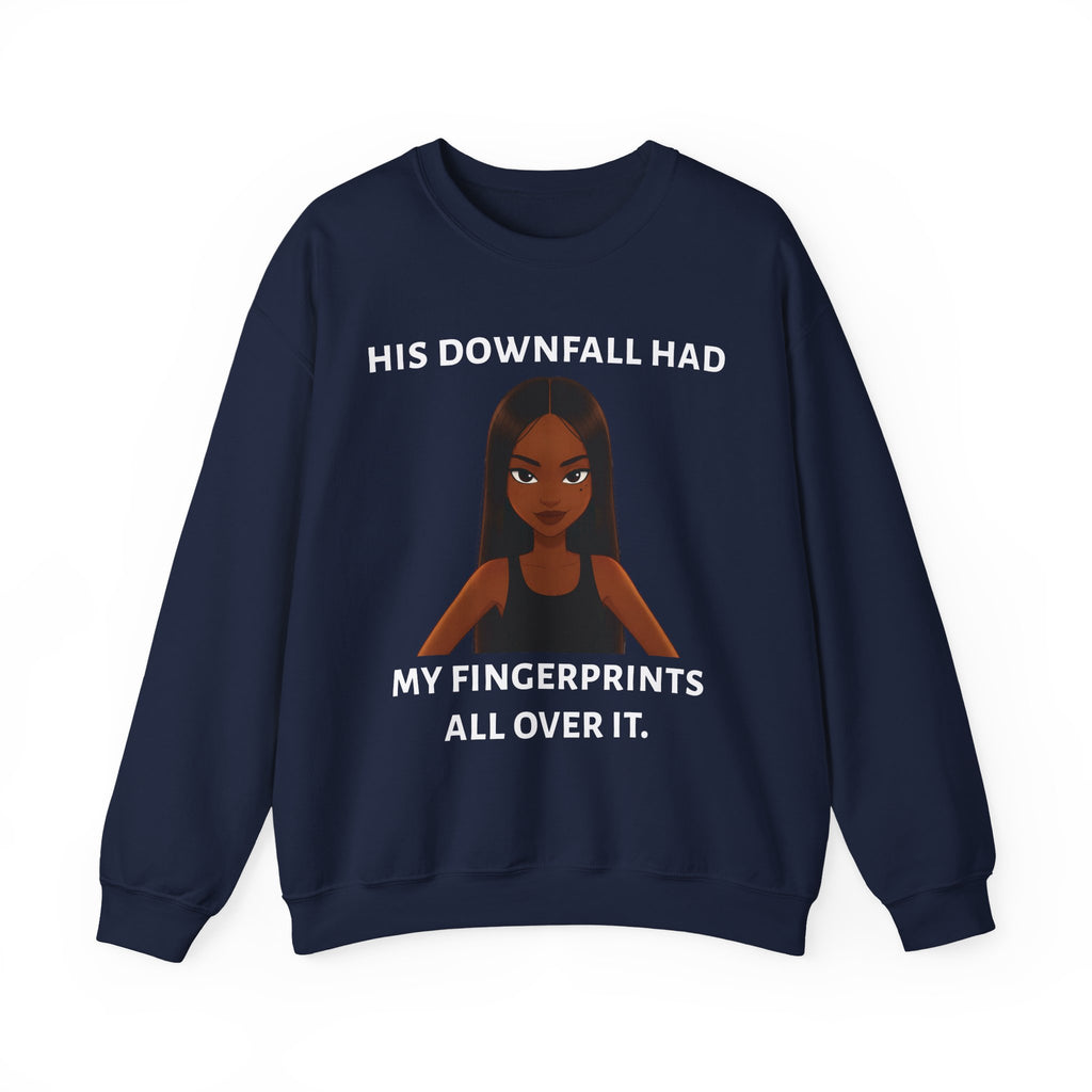 "his downfall" Graphic Crewneck Sweatshirt