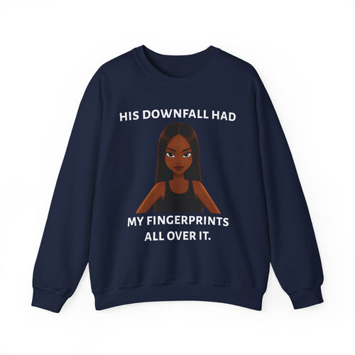 "his downfall" Graphic Crewneck Sweatshirt