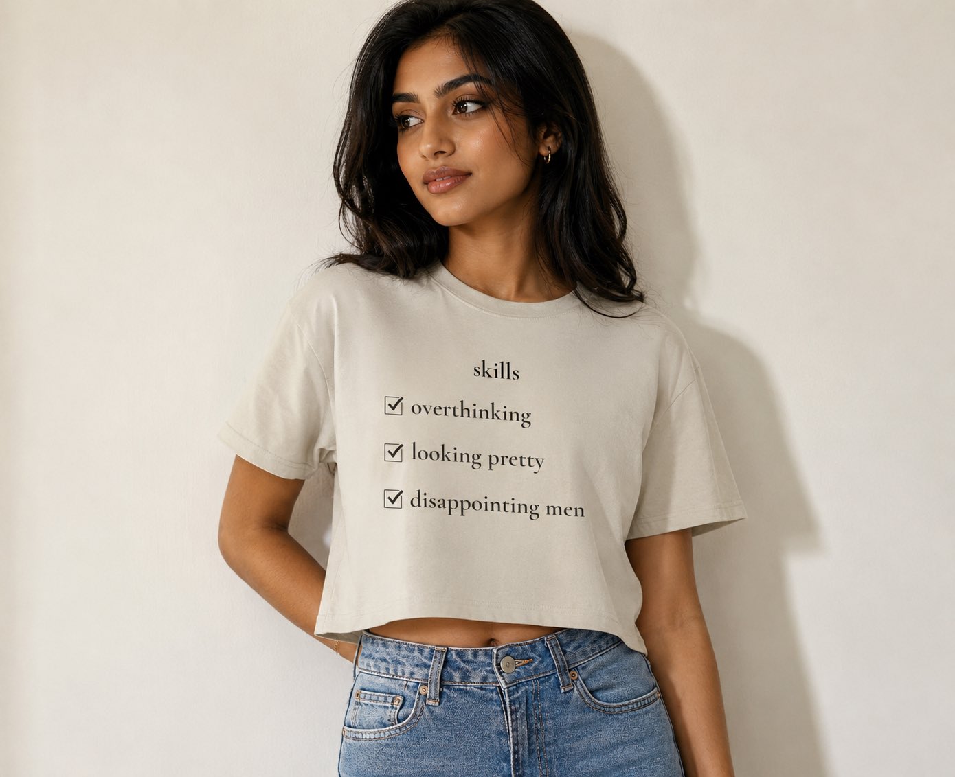 "Skills" Minimalist Cropped T-Shirt