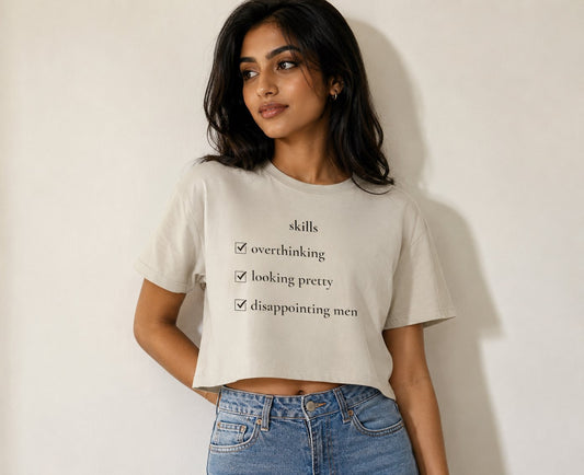 "Skills" Minimalist Cropped T-Shirt