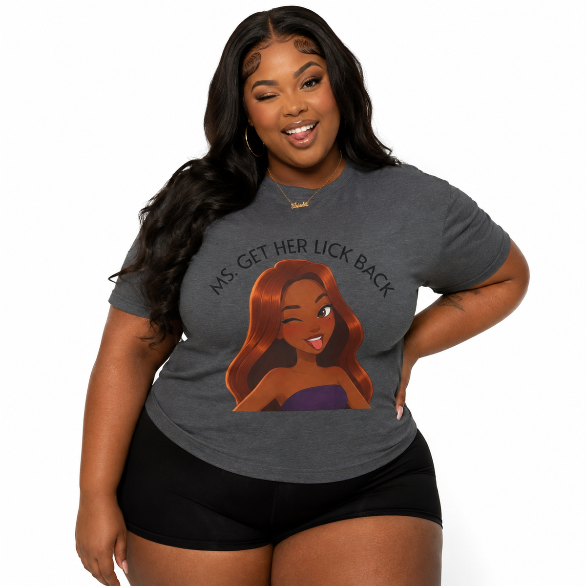 Ms. Get Her Lick Back "Mavi" T-Shirt — Graphic Tee for Women