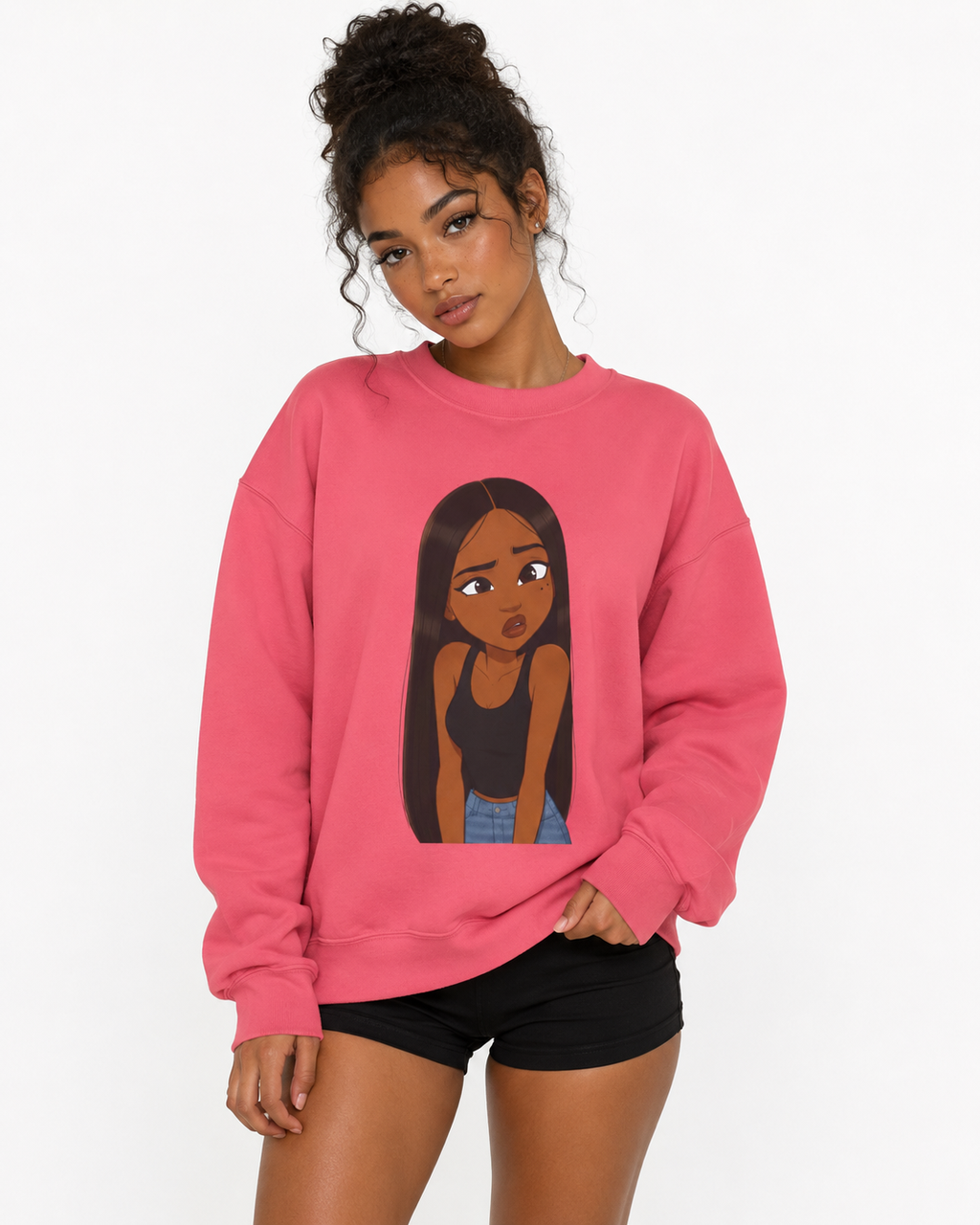 "???" Graphic Crewneck Sweatshirt