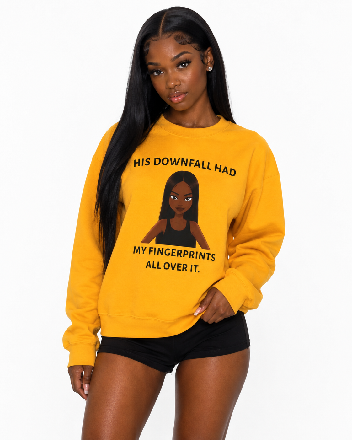 "his downfall" Graphic Crewneck Sweatshirt