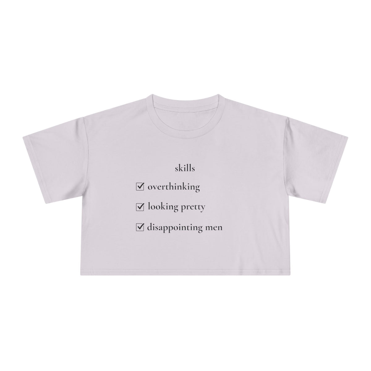 "Skills" Minimalist Cropped T-Shirt
