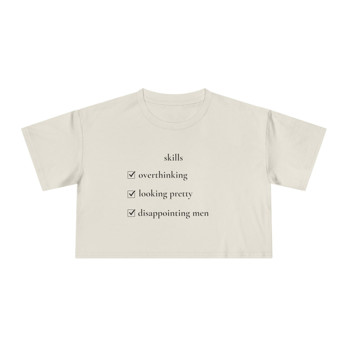 "Skills" Minimalist Cropped T-Shirt