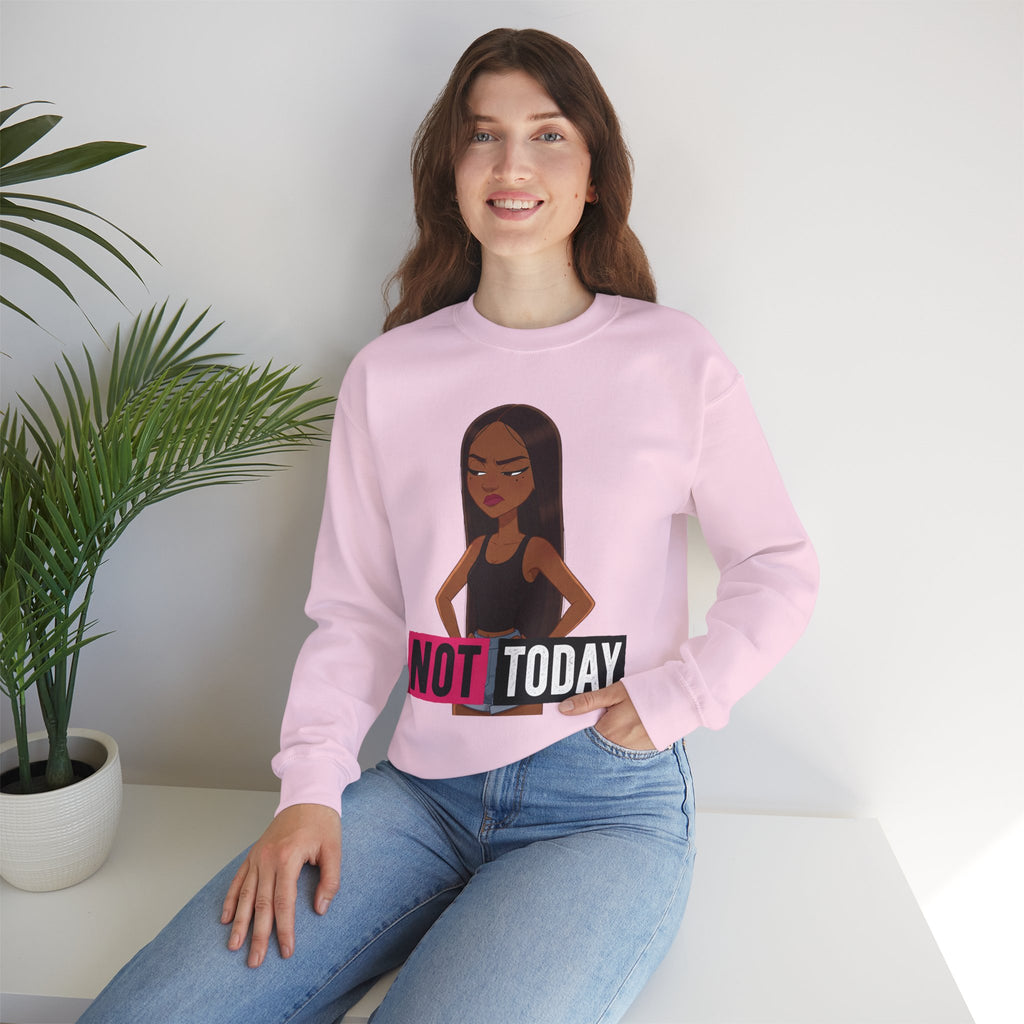 "Not Today" Graphic Crewneck Sweatshirt