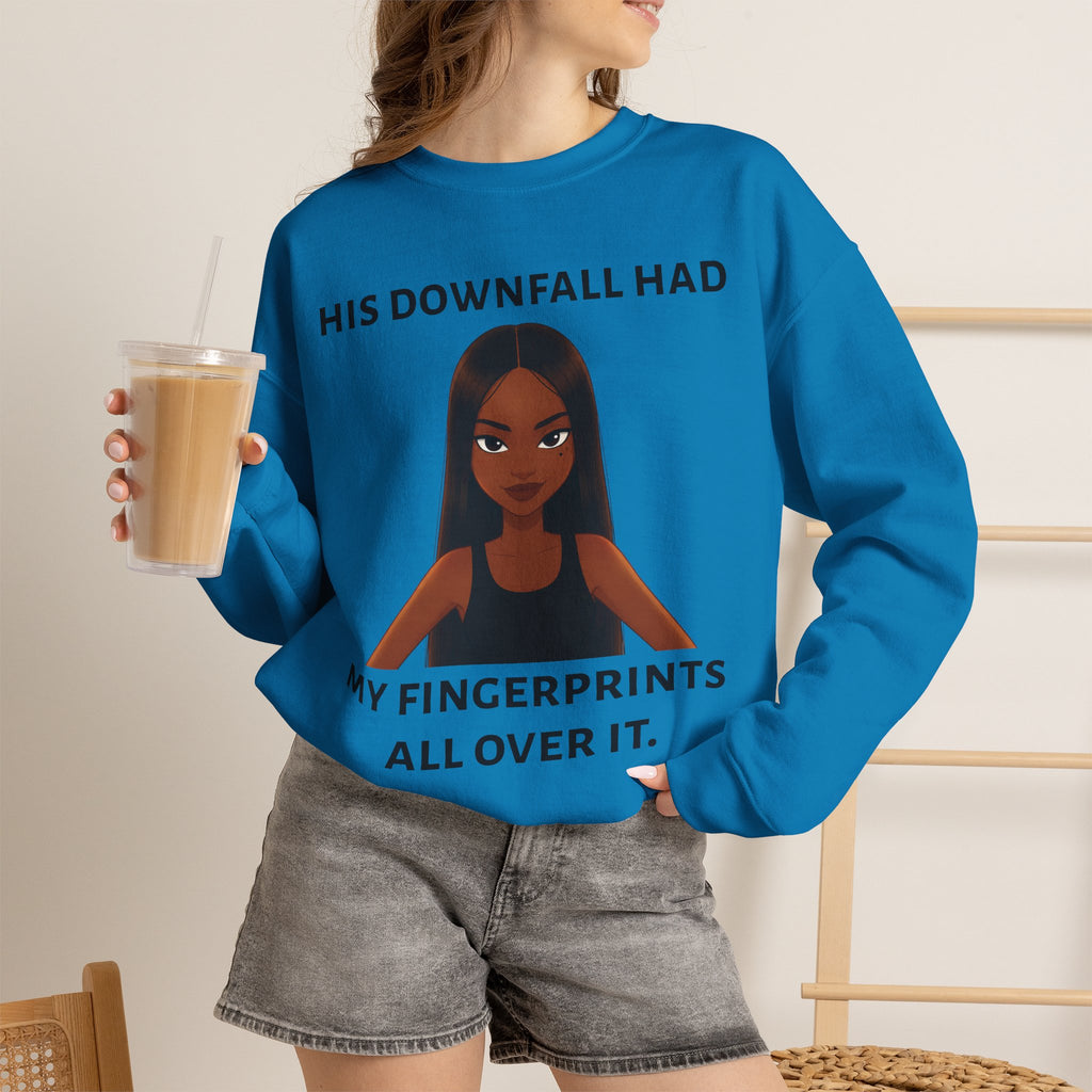"his downfall" Graphic Crewneck Sweatshirt