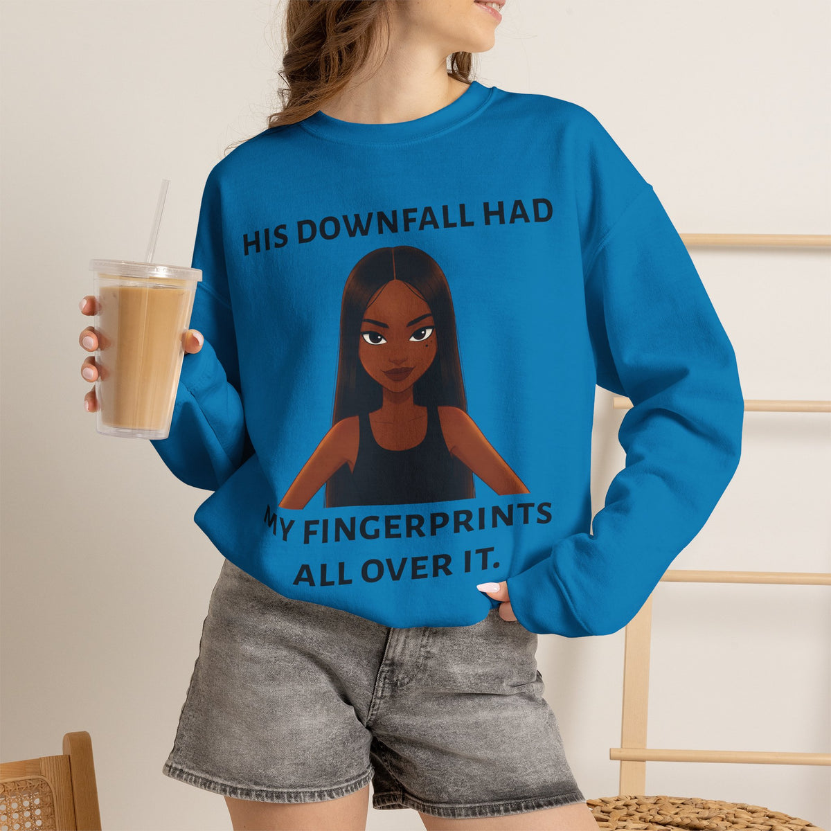 "his downfall" Graphic Crewneck Sweatshirt