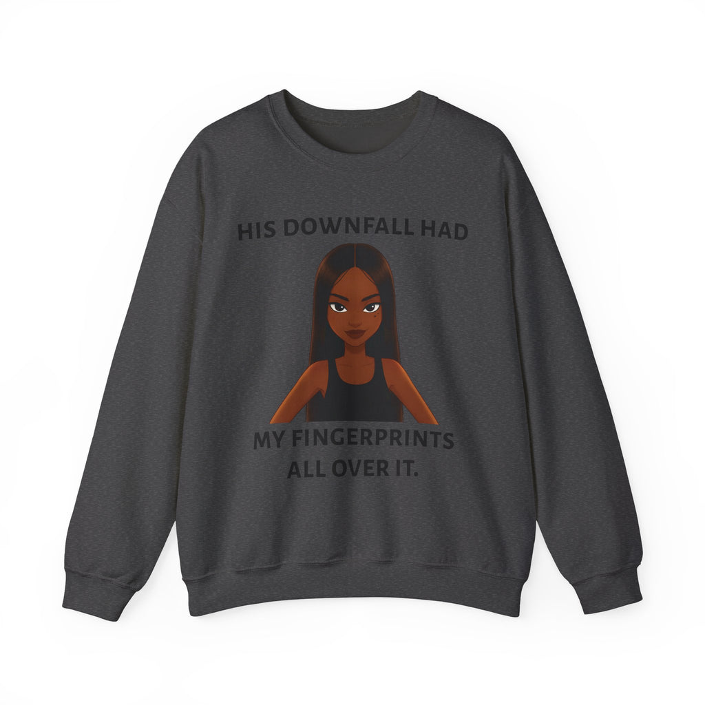 "his downfall" Graphic Crewneck Sweatshirt