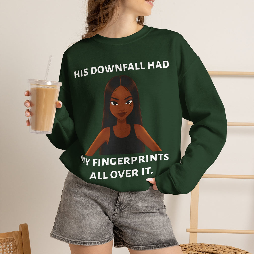 "his downfall" Graphic Crewneck Sweatshirt