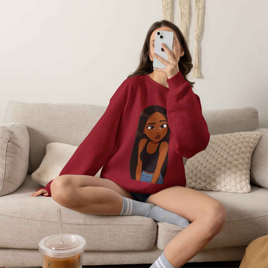"???" Graphic Crewneck Sweatshirt