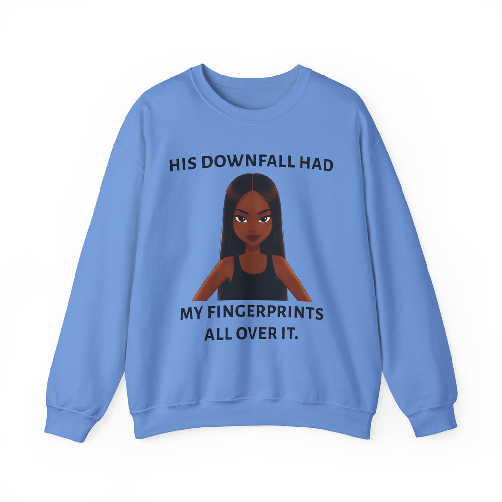 "his downfall" Graphic Crewneck Sweatshirt