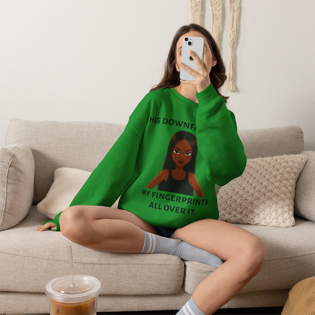 "his downfall" Graphic Crewneck Sweatshirt